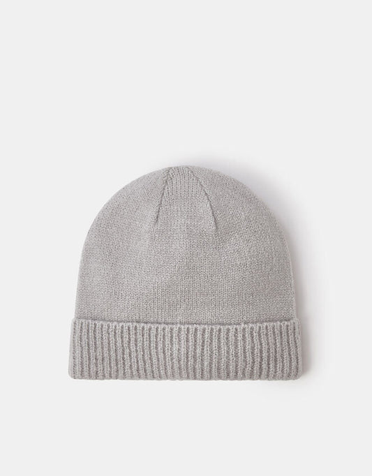 Plain Beanie Hat Grey
