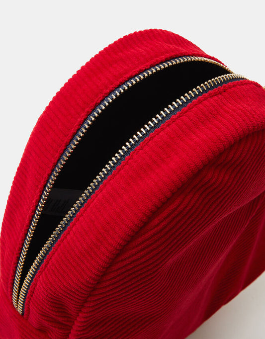 Corduroy Heart Make Up Bag Red