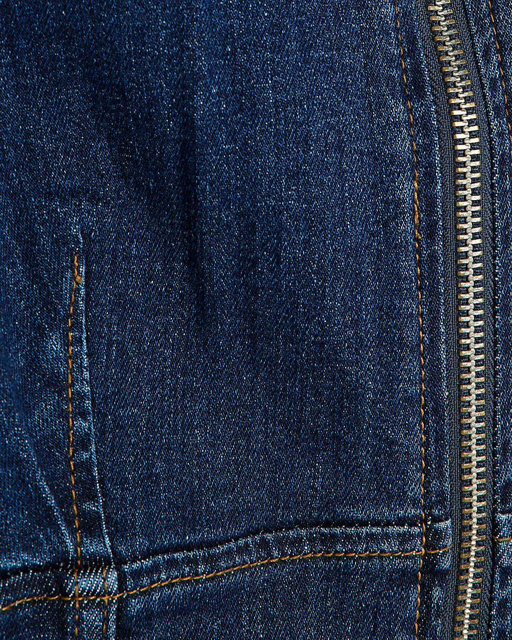 Petite Blue Denim Zip Front Mini Dress