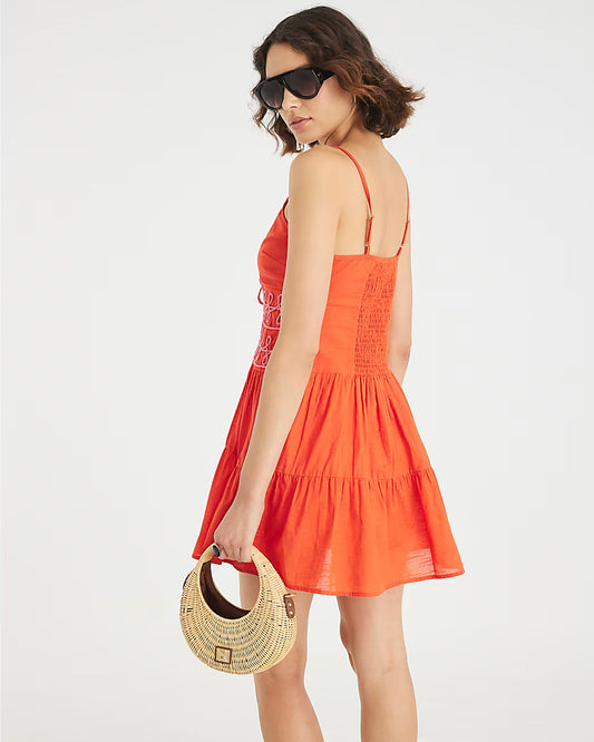Orange Sleeveless Mini Beach Dress