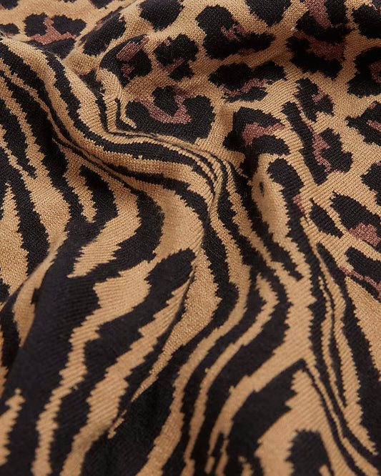 Brown Animal Print Scarf