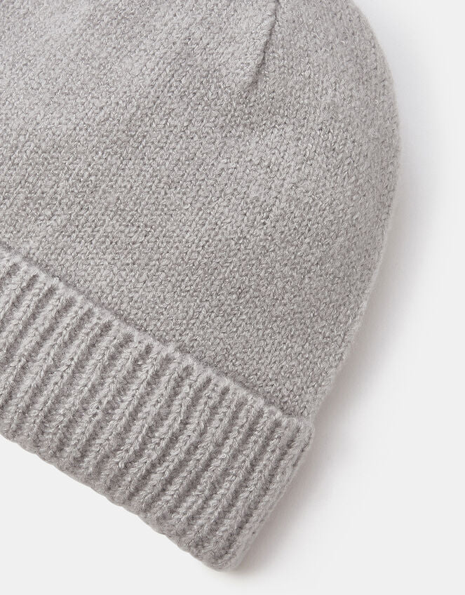 Plain Beanie Hat Grey