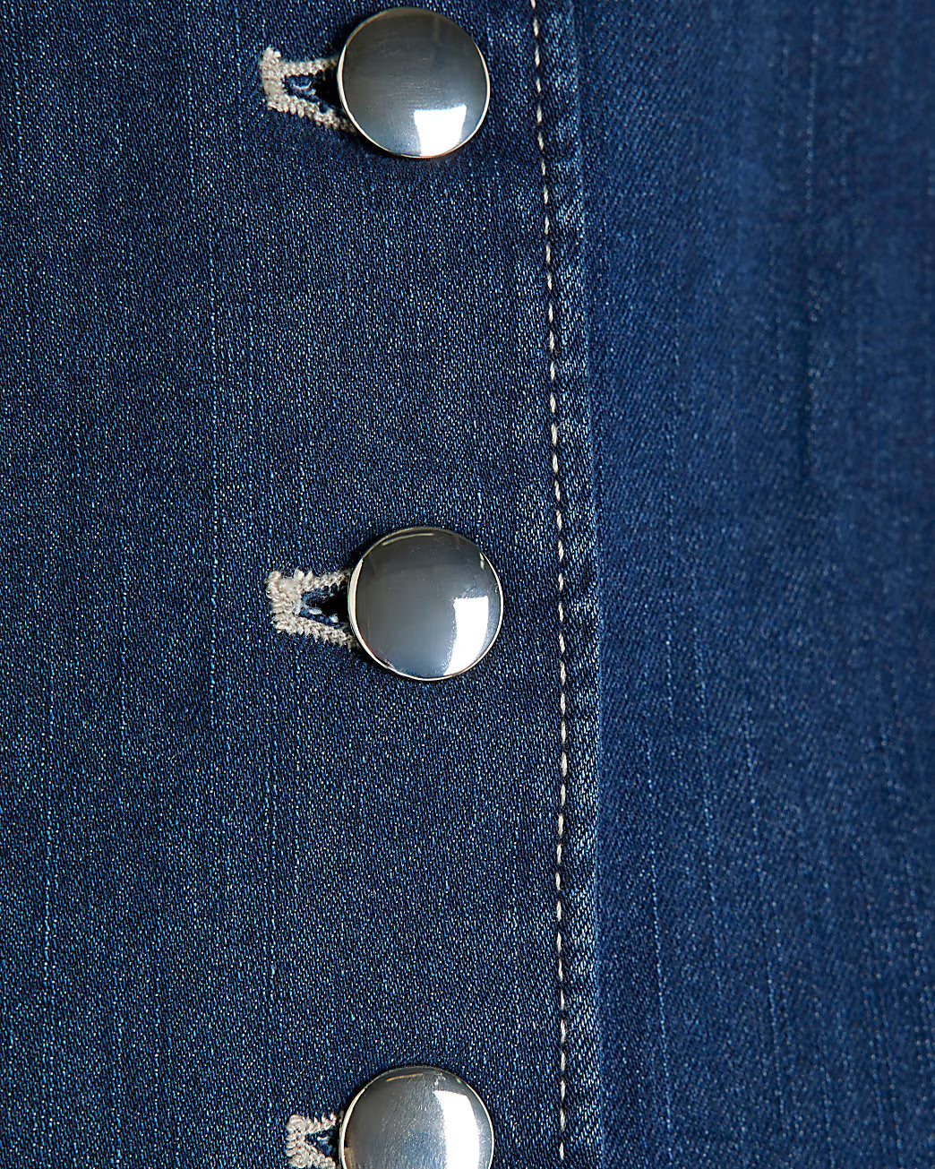 Petite Denim Button Midi Dress