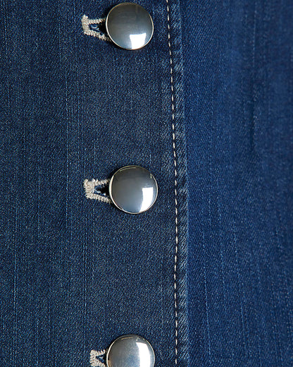 Petite Denim Button Midi Dress