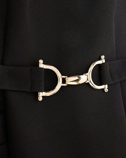 Black Snaffle Front Mini Shift Dress