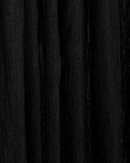 Black Plisse Sleeveless Waistcoat Maxi Dress