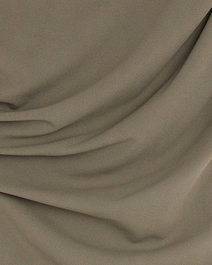 Khaki Asymmetric Draped Wrap Midi Dress