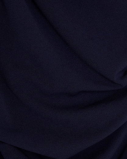 Navy Long Sleeve Asymmetric Drape Mini Dress