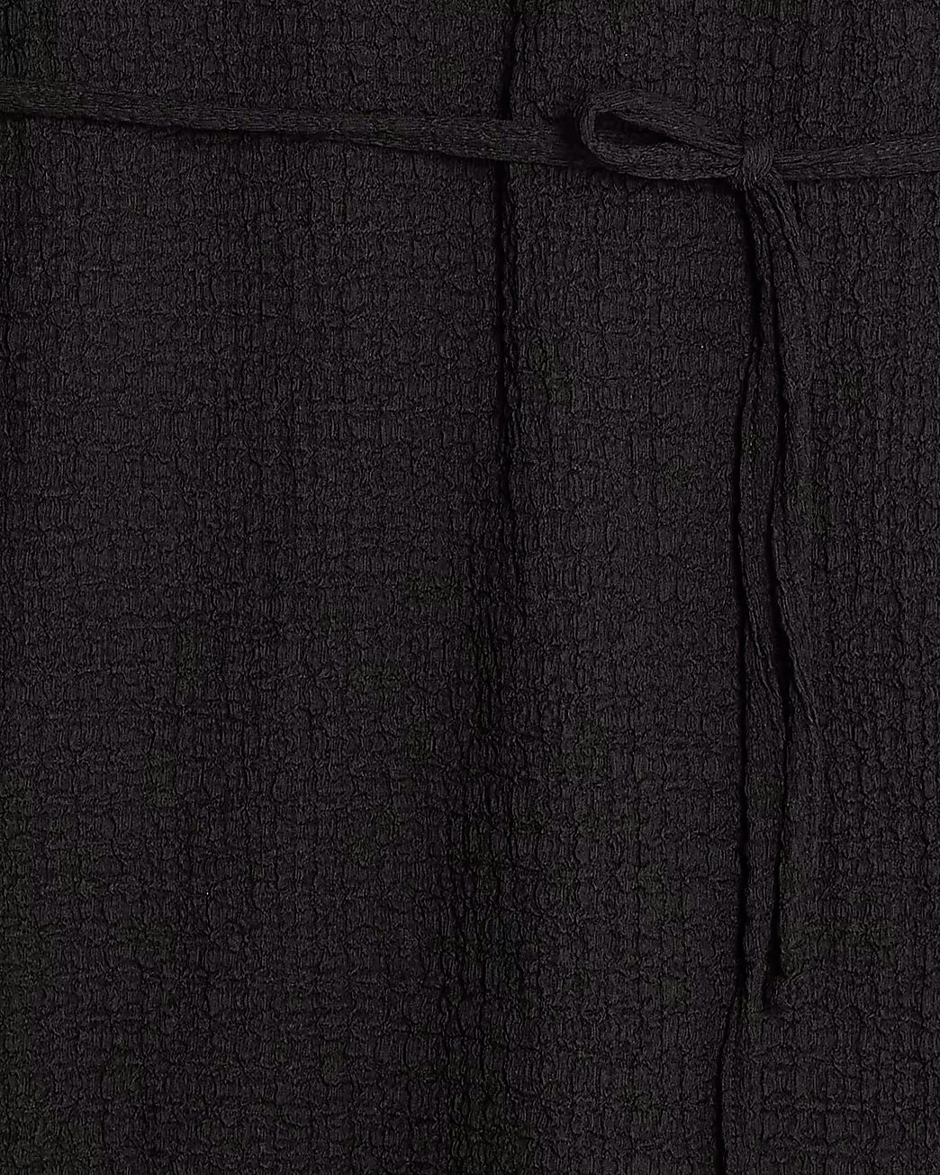 Black Textured Belted Dress