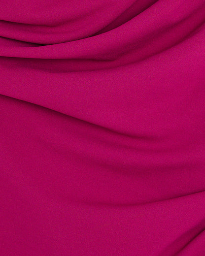 Purple Asymmetric Draped Wrap Midi Dress